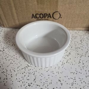 4.5Oz ACOPA  Fluted Ramekin, White Ceramic, 12 Total. NEW